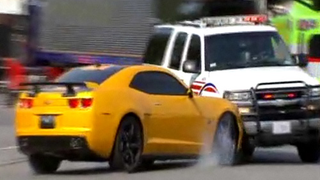 Bumblebee Smashes Cop Car In Yet Another <i>Transformers 3</i> Accident